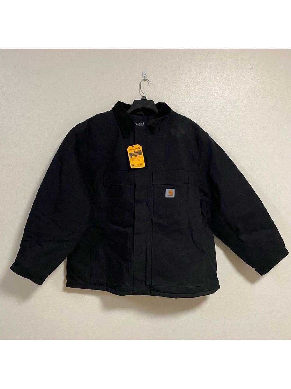 Carhartt Coat Men’s Size 3XL Black Loose Fit Firm Duck Insulated Jacket NWT